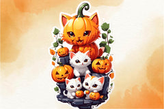 Pumpkin Cute Cat Clipart Bundle - CraftNest - Digital Crafting and Art