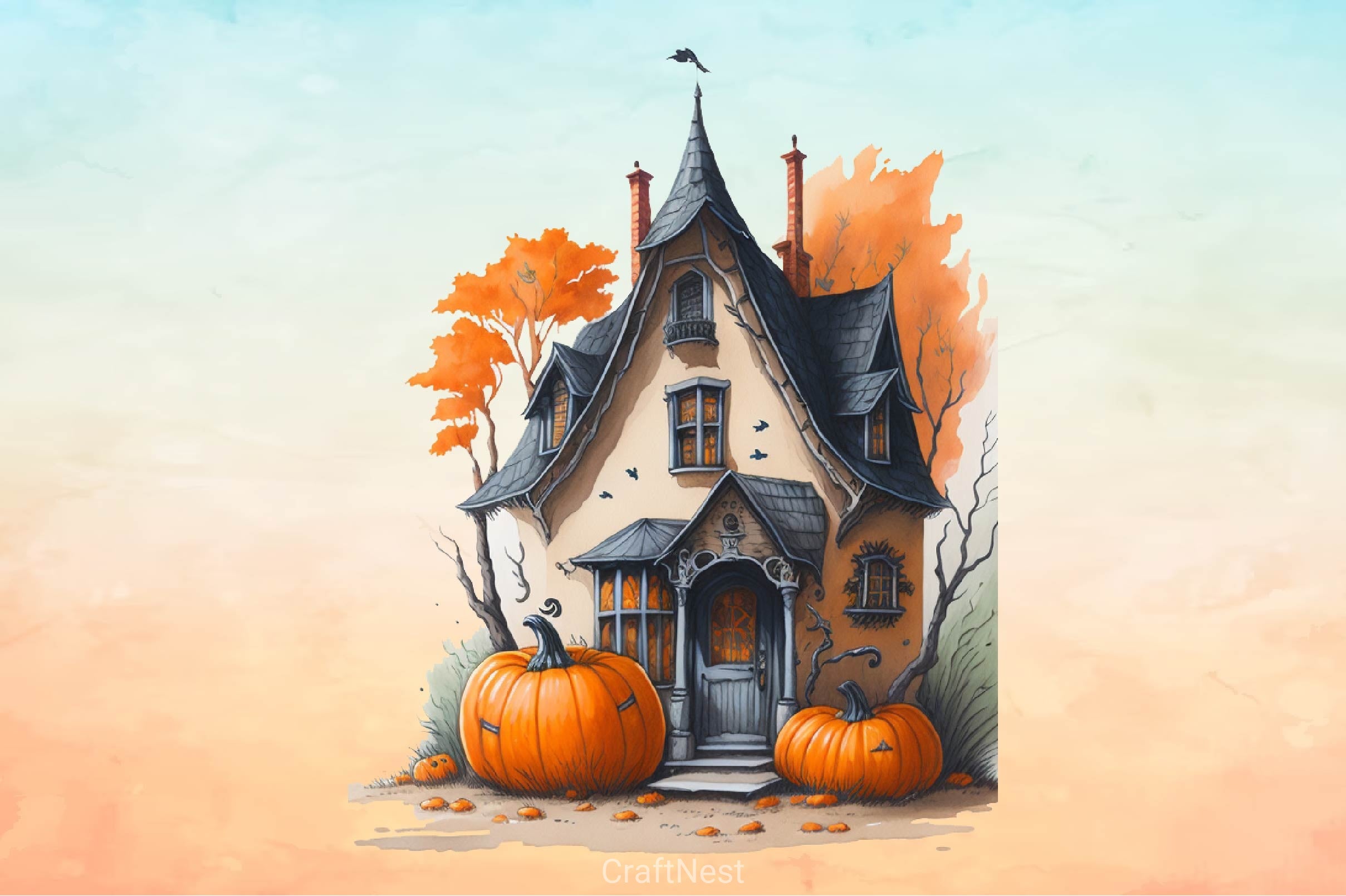 Halloween Home Clipart Bundle - CraftNest - Digital Crafting and Art