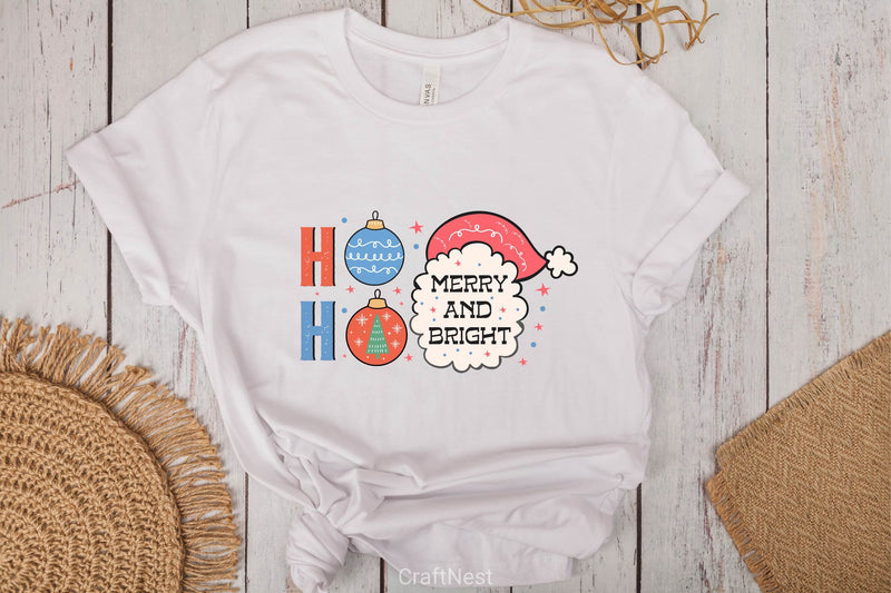 Ho Ho Ho Merry And Bright Clipart Bundle - CraftNest - Digital Crafting and Art