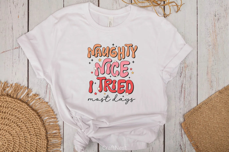 Naughty Nice I Tried Most Days Clipart Bundle - CraftNest - Digital Crafting and Art