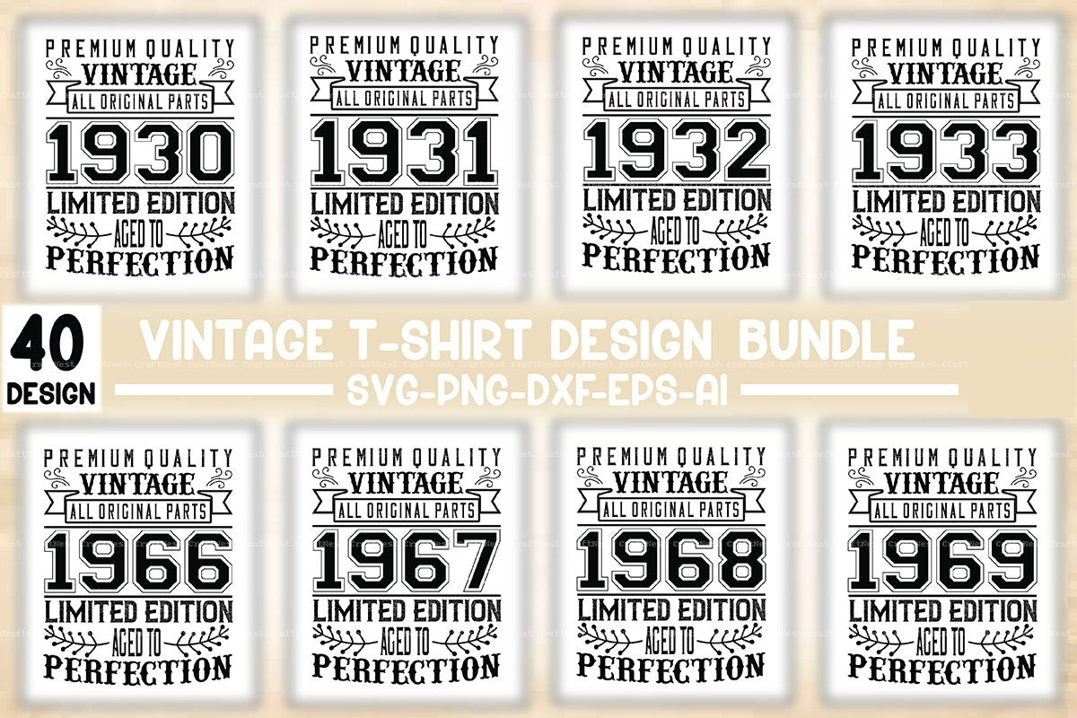 Vintage T-Shirt Design SVG Bundle 1
