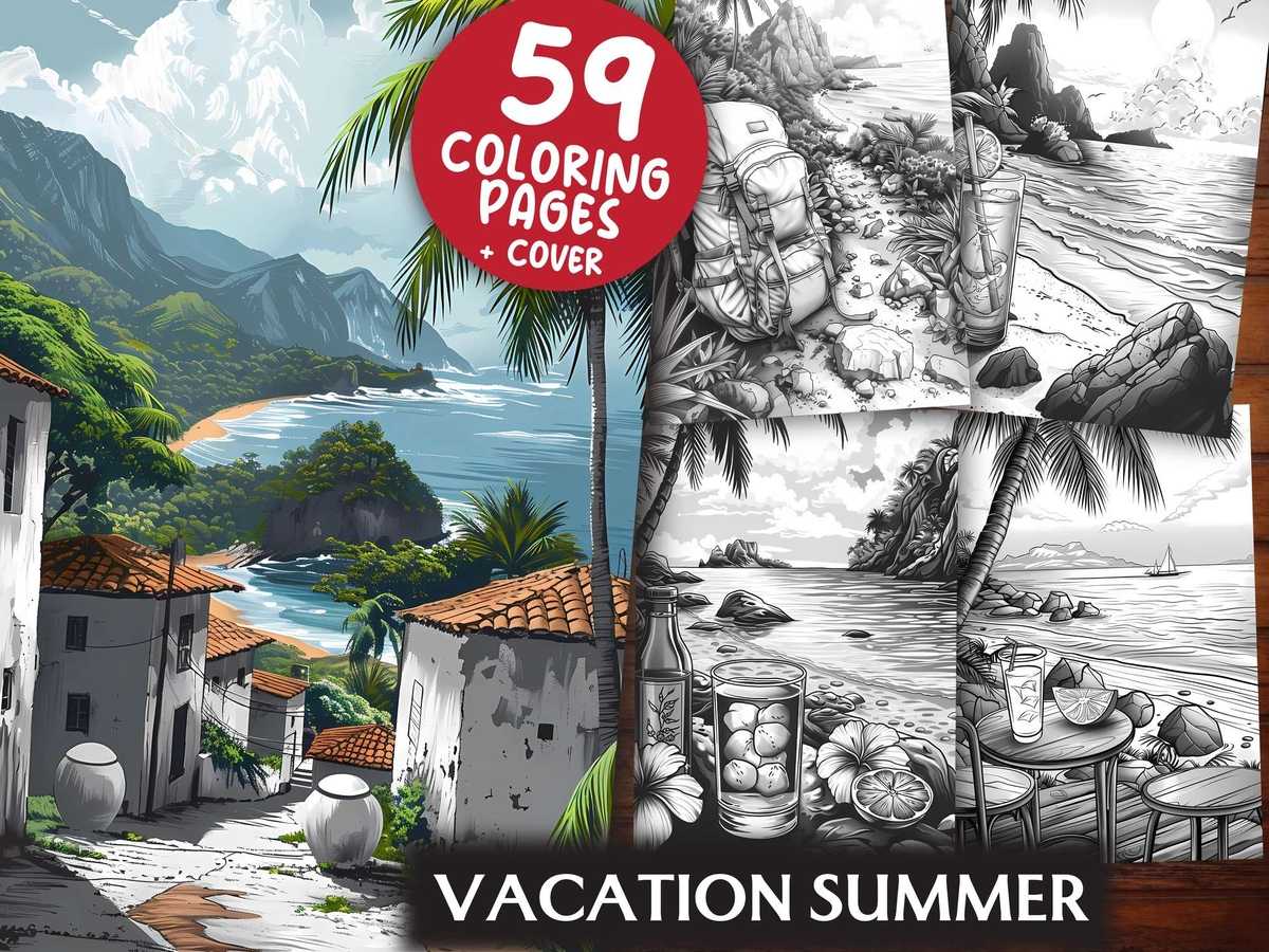 Vacation Summer Coloring Books - CraftNest - Digital Crafting and Art