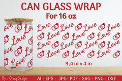 Valentine Can Glass 16 OZ SVG Bundle - CraftNest - Digital Crafting and Art