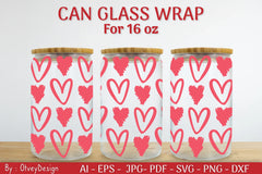 Valentine Can Glass 16 OZ SVG Bundle - CraftNest - Digital Crafting and Art