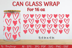 Valentine Can Glass 16 OZ SVG Bundle - CraftNest - Digital Crafting and Art