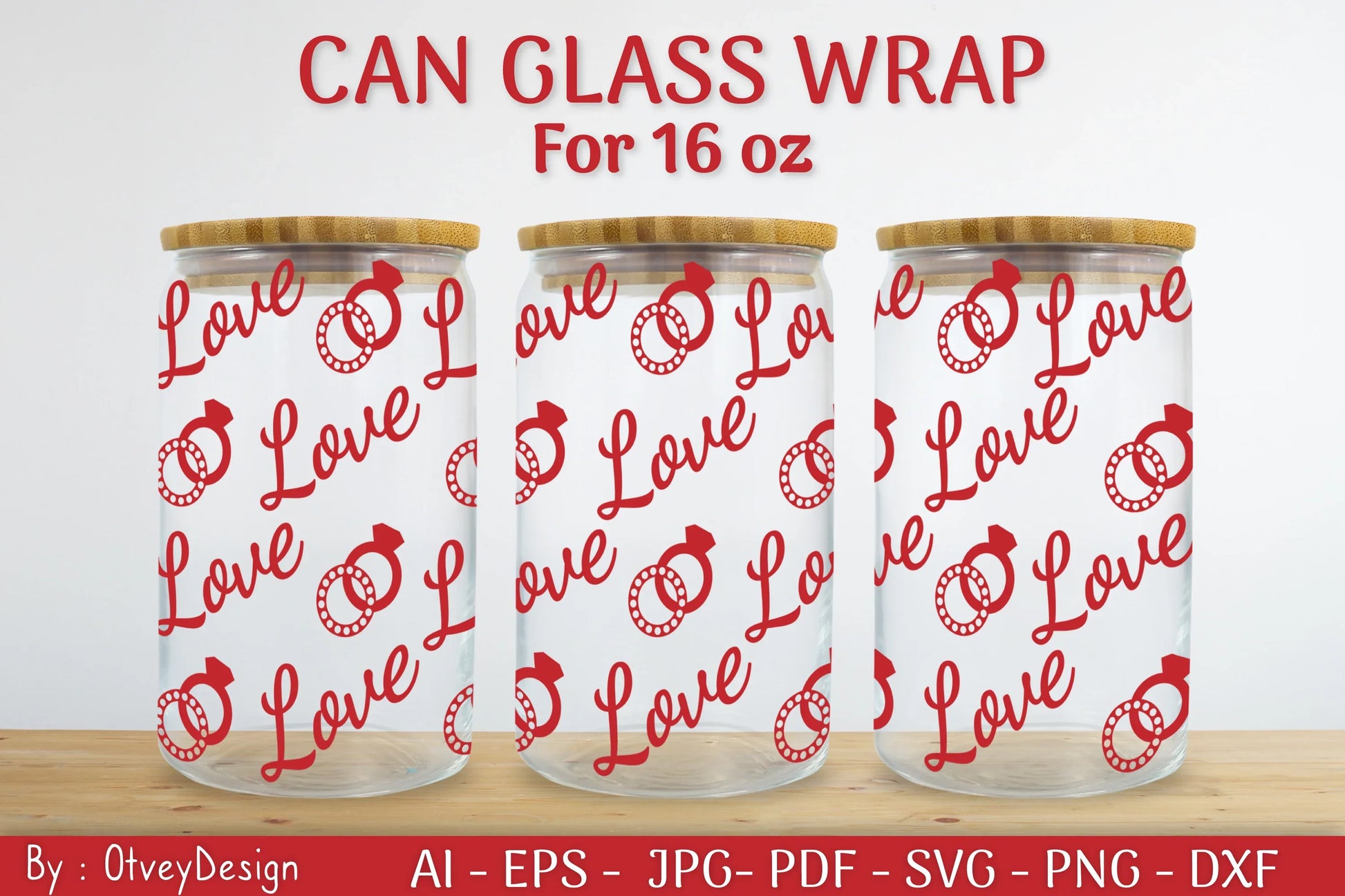 Valentine Can Glass 16 OZ SVG Bundle - CraftNest - Digital Crafting and Art