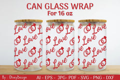 Valentine Can Glass 16 OZ SVG Bundle - CraftNest - Digital Crafting and Art