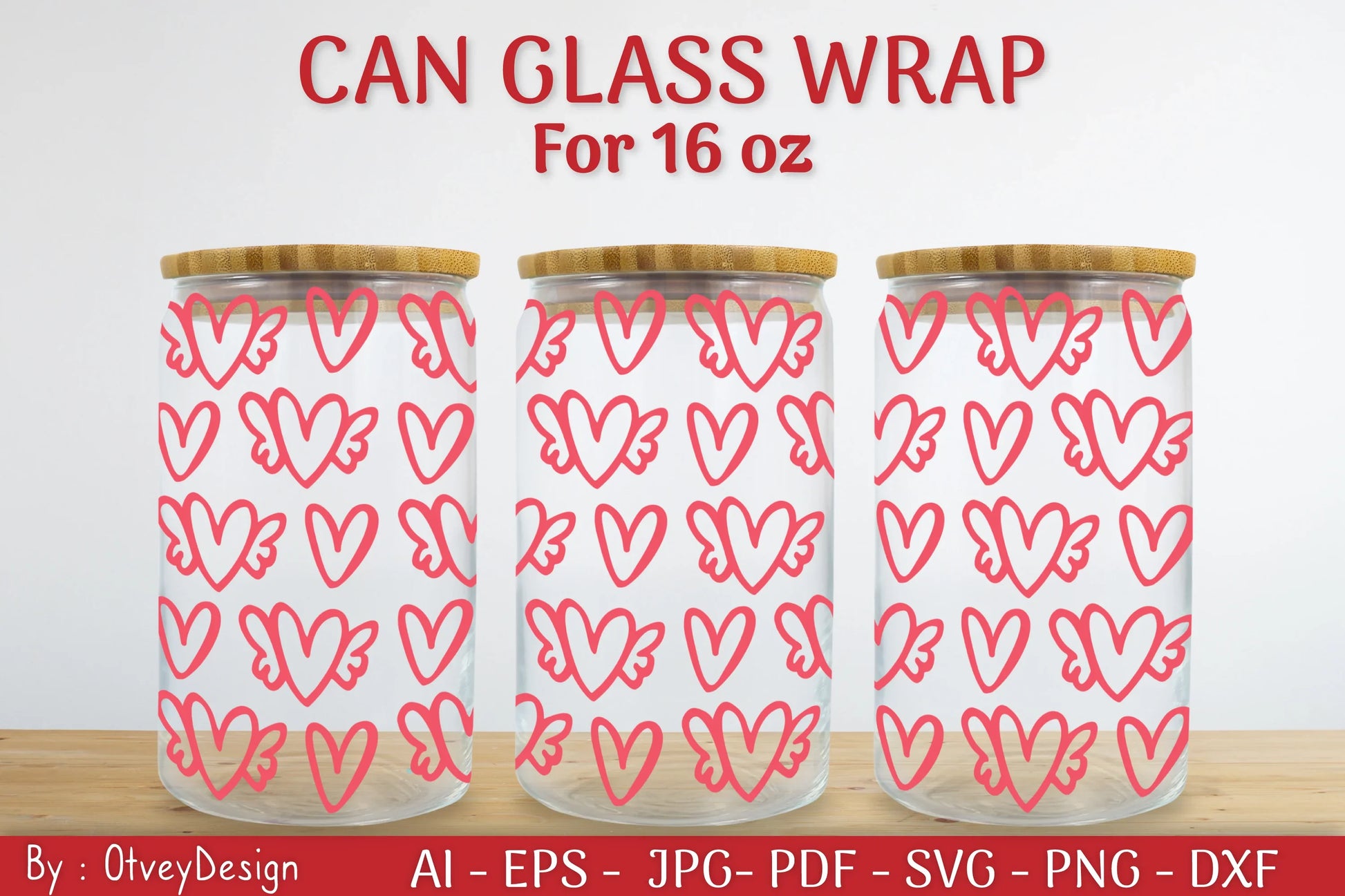 Valentine Can Glass 16 OZ SVG Bundle - CraftNest - Digital Crafting and Art