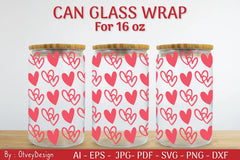 Valentine Can Glass 16 OZ SVG Bundle - CraftNest - Digital Crafting and Art