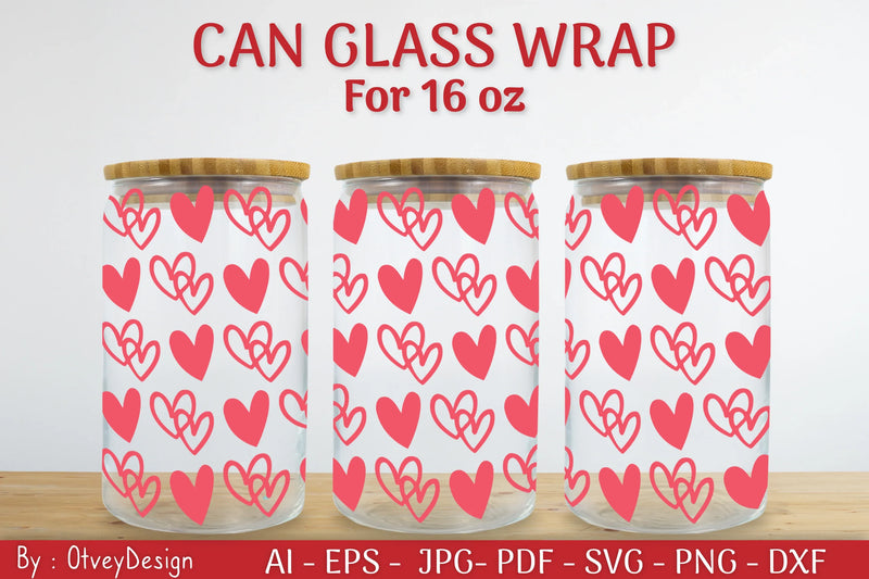 Valentine Can Glass 16 OZ SVG Bundle - CraftNest - Digital Crafting and Art