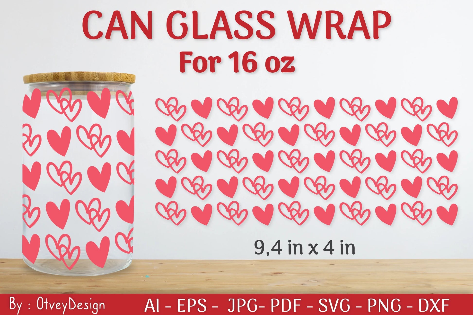 Valentine Can Glass 16 OZ SVG Bundle - CraftNest - Digital Crafting and Art