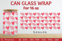 Valentine Can Glass 16 OZ SVG Bundle - CraftNest - Digital Crafting and Art