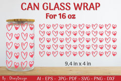 Valentine Can Glass 16 OZ SVG Bundle - CraftNest - Digital Crafting and Art
