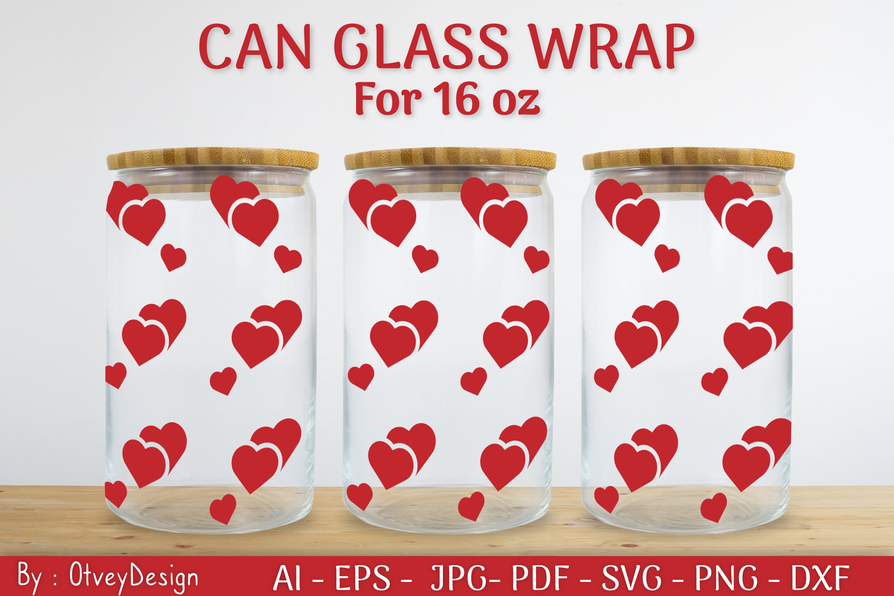 Valentine Can Glass 16 OZ SVG Bundle