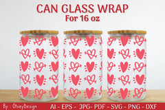 Valentine Can Glass 16 OZ SVG Bundle - CraftNest - Digital Crafting and Art