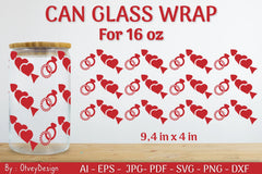 Valentine Can Glass 16 OZ SVG Bundle - CraftNest - Digital Crafting and Art