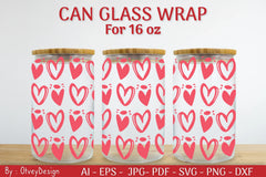 Valentine Can Glass 16 OZ SVG Bundle - CraftNest - Digital Crafting and Art
