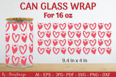 Valentine Can Glass 16 OZ SVG Bundle - CraftNest - Digital Crafting and Art