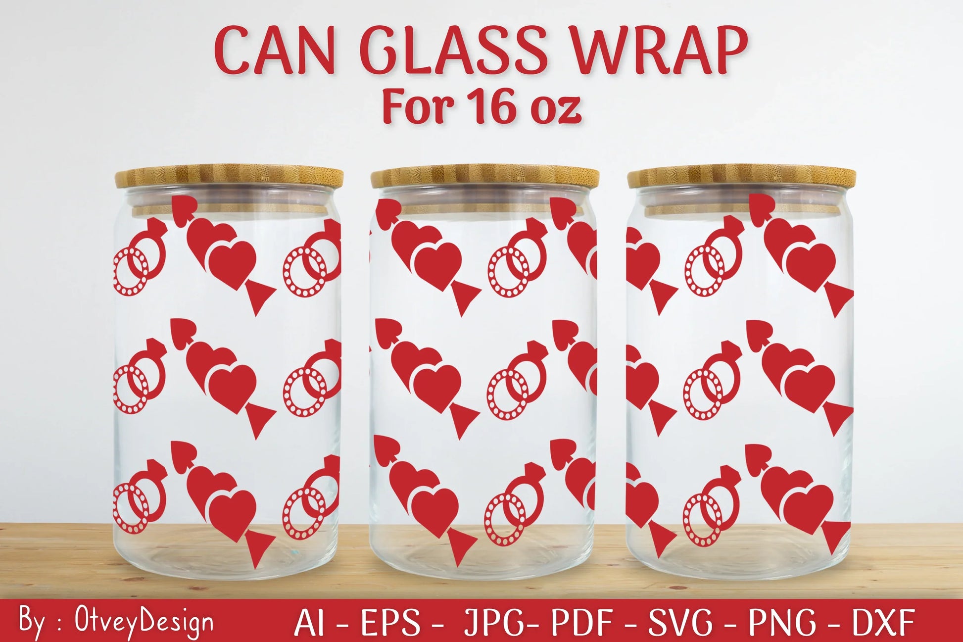 Valentine Can Glass 16 OZ SVG Bundle - CraftNest - Digital Crafting and Art
