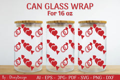 Valentine Can Glass 16 OZ SVG Bundle - CraftNest - Digital Crafting and Art
