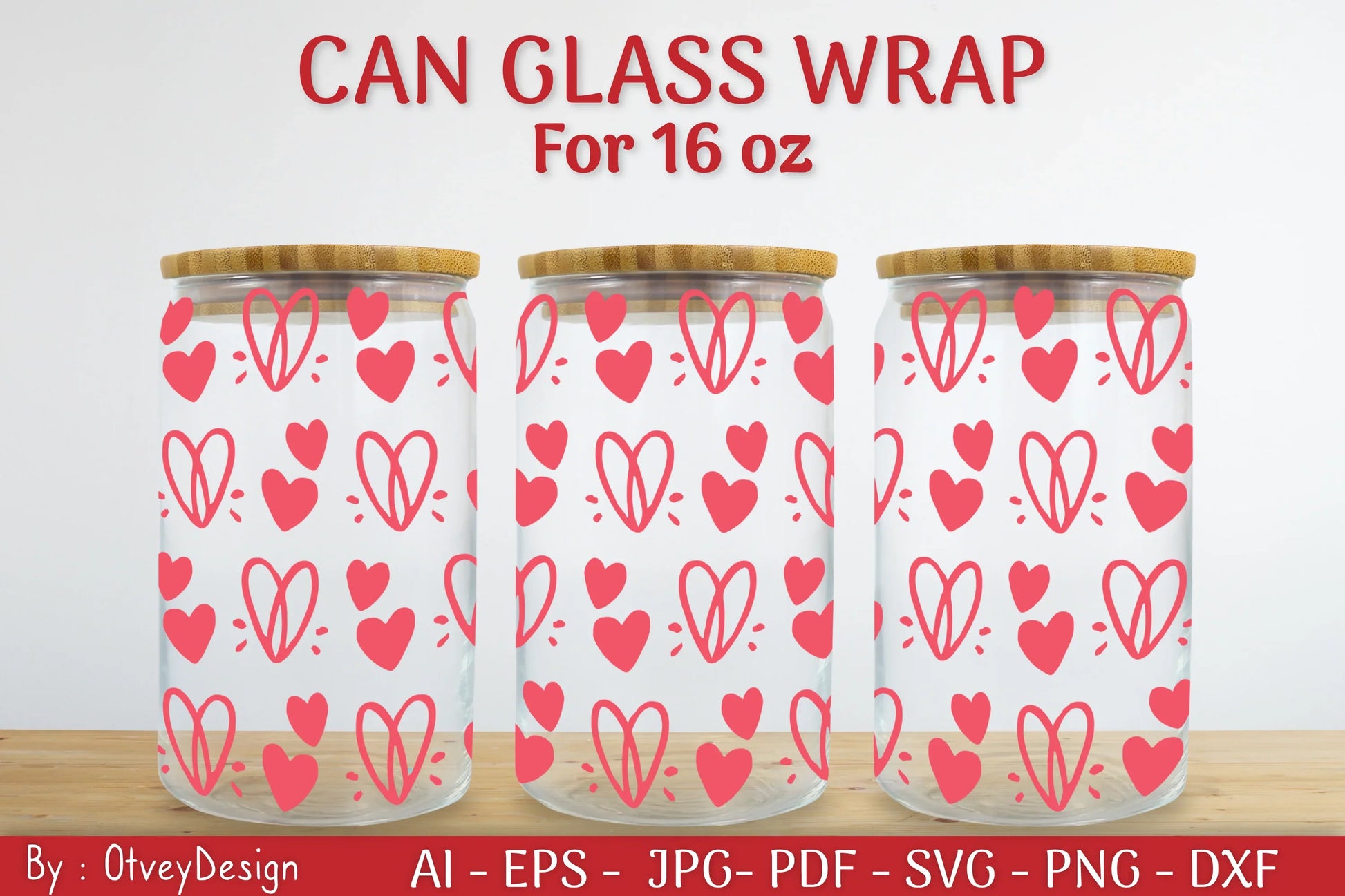 Valentine Can Glass 16 OZ SVG Bundle - CraftNest - Digital Crafting and Art