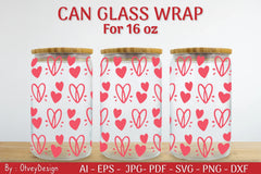 Valentine Can Glass 16 OZ SVG Bundle - CraftNest - Digital Crafting and Art