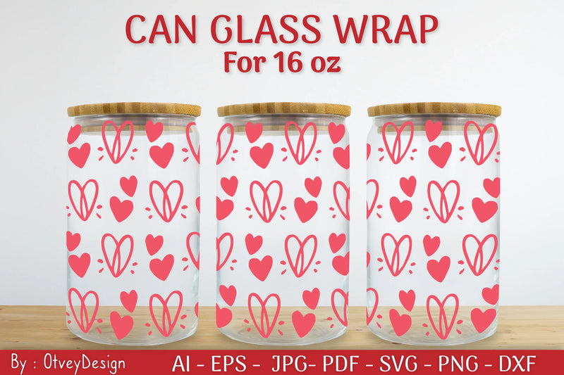 Valentine Can Glass 16 OZ SVG Bundle - CraftNest - Digital Crafting and Art