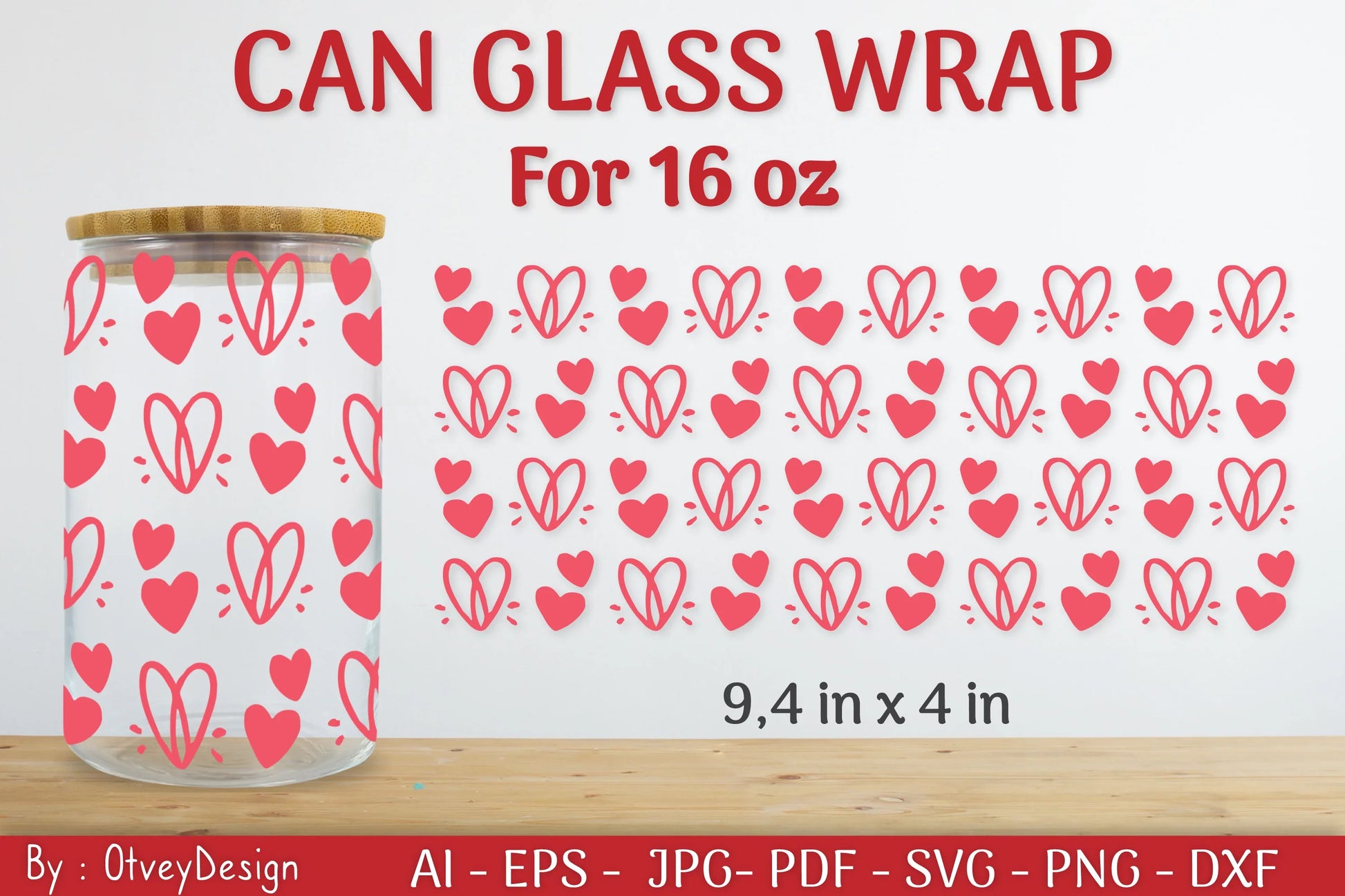 Valentine Can Glass 16 OZ SVG Bundle - CraftNest - Digital Crafting and Art