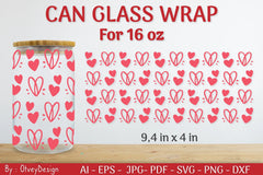 Valentine Can Glass 16 OZ SVG Bundle - CraftNest - Digital Crafting and Art