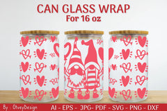 Valentine Can Glass 16 OZ SVG Bundle - CraftNest - Digital Crafting and Art