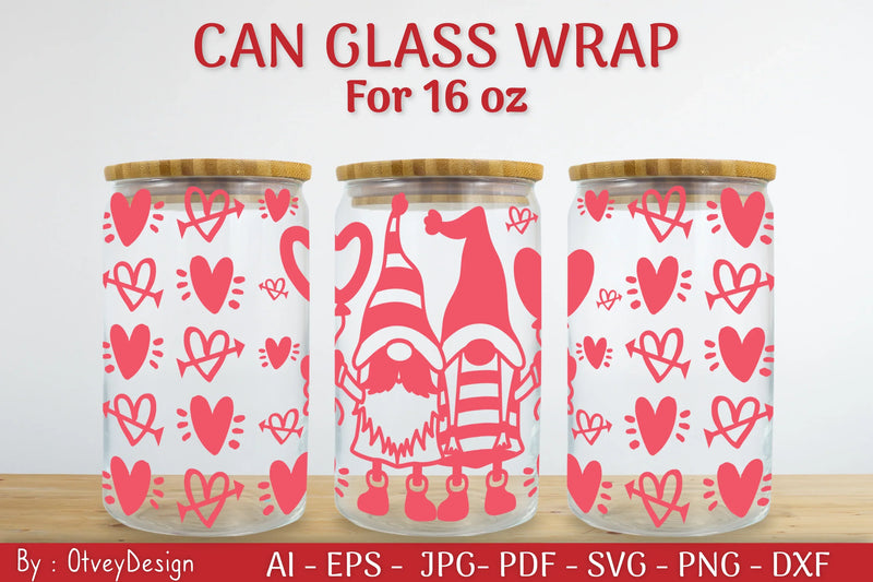 Valentine Can Glass 16 OZ SVG Bundle - CraftNest - Digital Crafting and Art