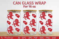 Valentine Can Glass 16 OZ SVG Bundle - CraftNest - Digital Crafting and Art