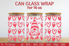 Valentine Can Glass 16 OZ SVG Bundle - CraftNest - Digital Crafting and Art