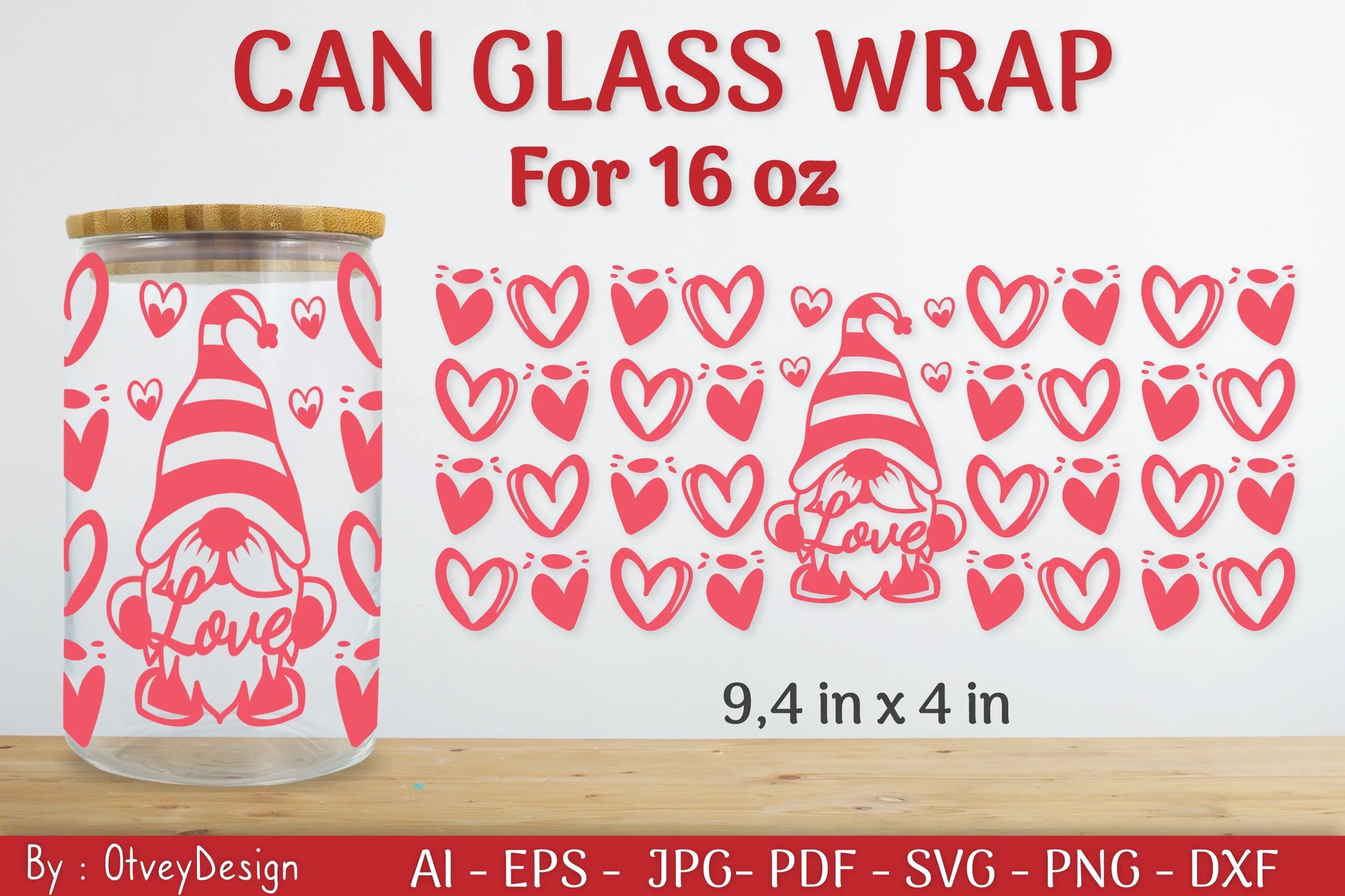 Valentine Can Glass 16 OZ SVG Bundle - CraftNest - Digital Crafting and Art