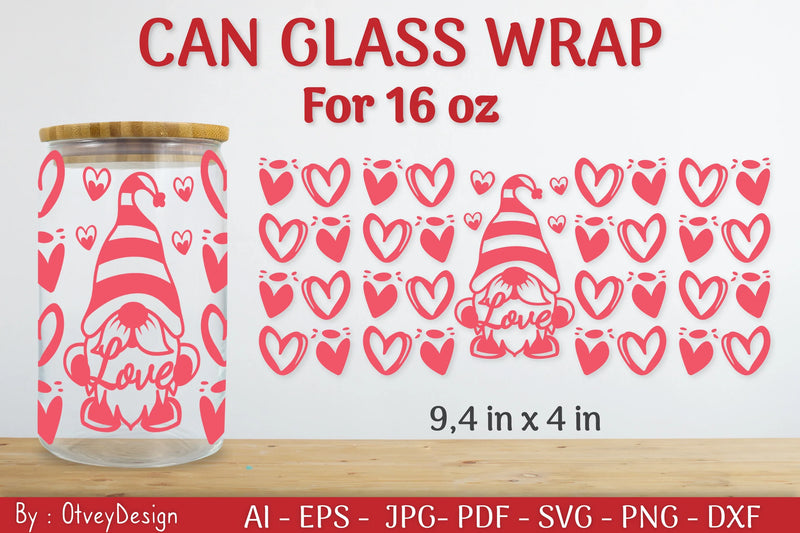 Valentine Can Glass 16 OZ SVG Bundle - CraftNest - Digital Crafting and Art