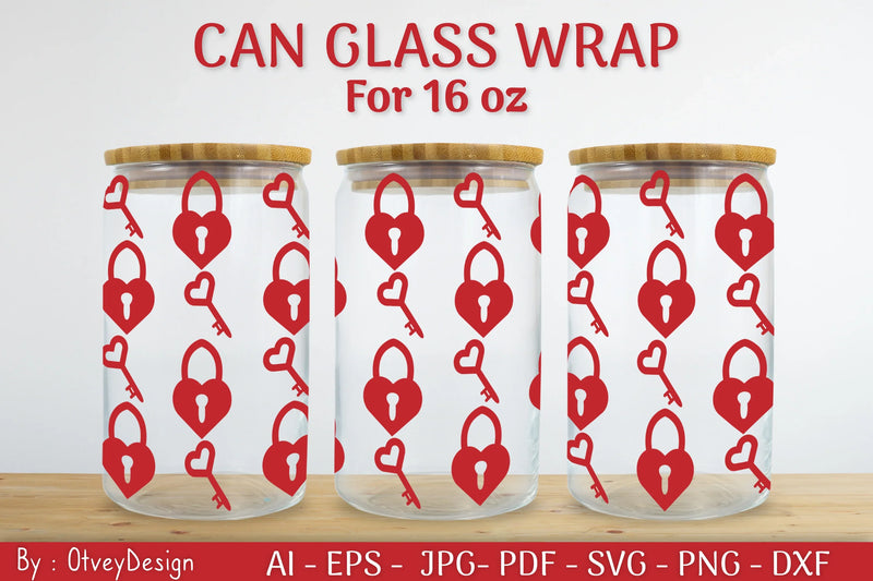 Valentine Can Glass 16 OZ SVG Bundle - CraftNest - Digital Crafting and Art