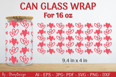 Valentine Can Glass 16 OZ SVG Bundle - CraftNest - Digital Crafting and Art