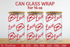 Valentine Can Glass 16 OZ SVG Bundle - CraftNest - Digital Crafting and Art