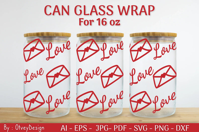 Valentine Can Glass 16 OZ SVG Bundle - CraftNest - Digital Crafting and Art