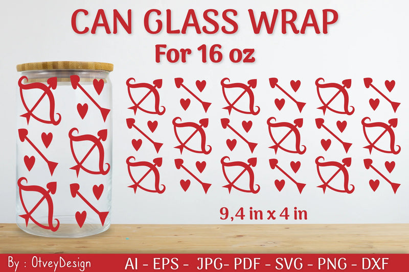 Valentine Can Glass 16 OZ SVG Bundle - CraftNest - Digital Crafting and Art