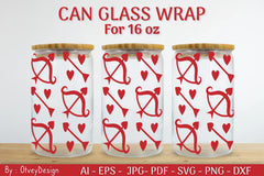 Valentine Can Glass 16 OZ SVG Bundle - CraftNest - Digital Crafting and Art