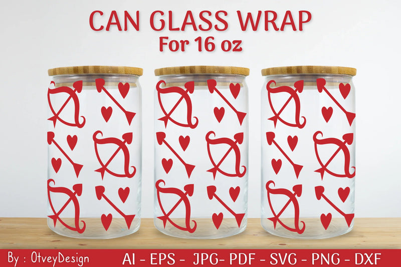 Valentine Can Glass 16 OZ SVG Bundle - CraftNest - Digital Crafting and Art