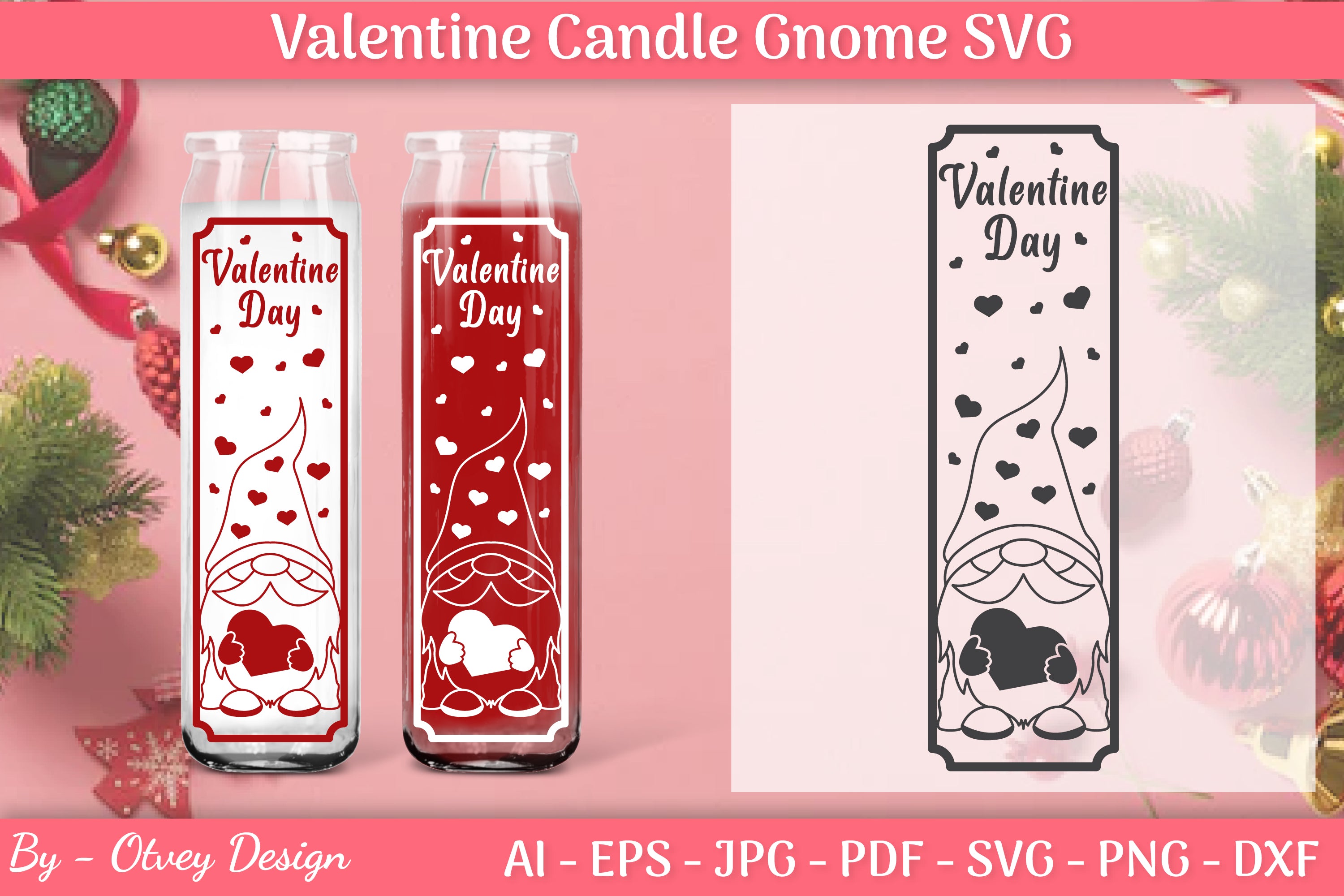 Valentine Candle Gnome SVG Bundle