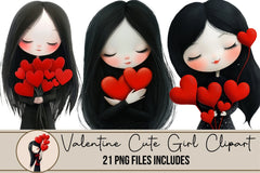 Valentine's Day Cute Girl Clipart Bundle - CraftNest - Digital Crafting and Art