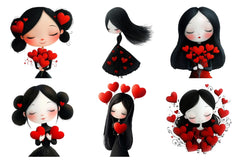 Valentine's Day Cute Girl Clipart Bundle - CraftNest - Digital Crafting and Art