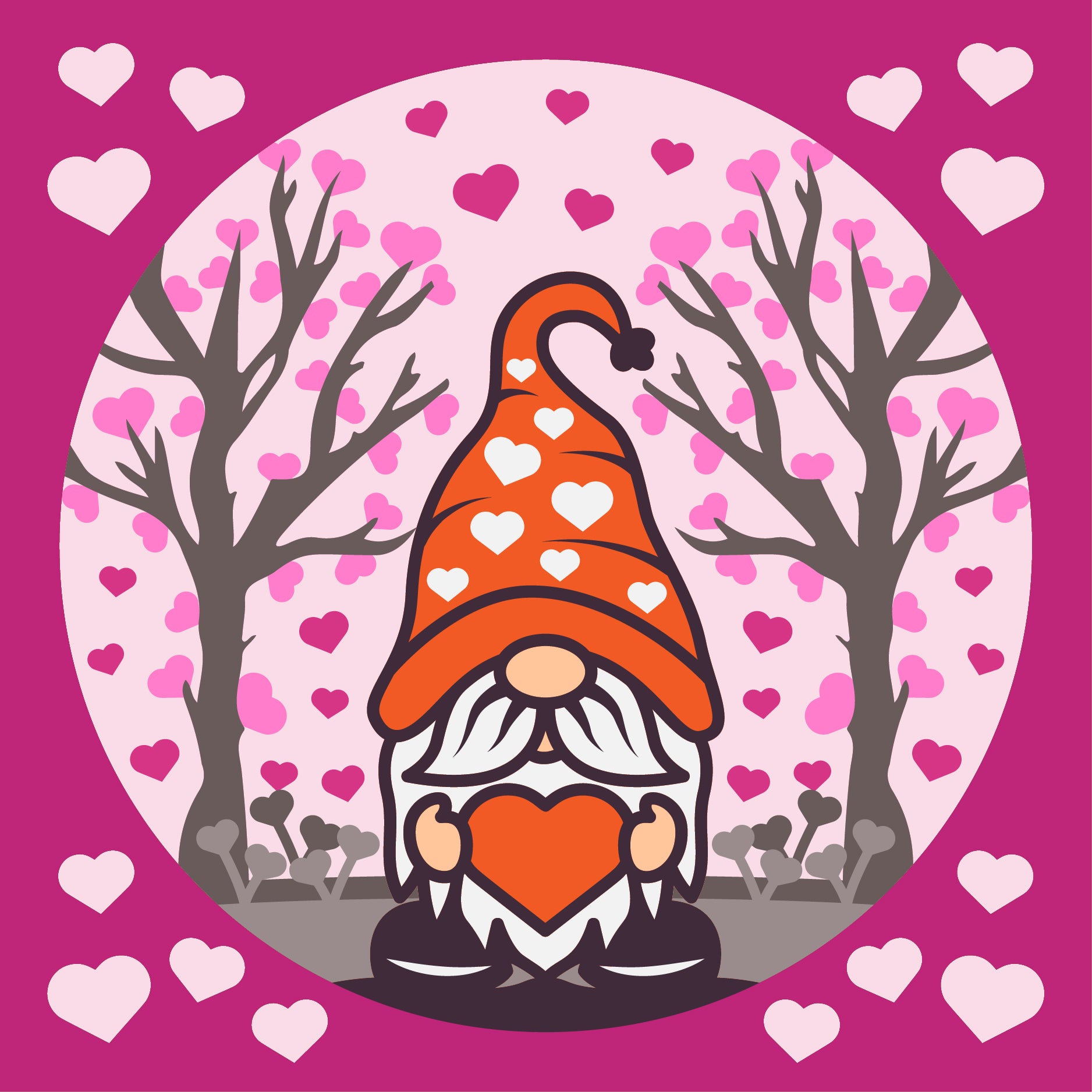 Valentine Gnome Shadow Box SVG Bundle