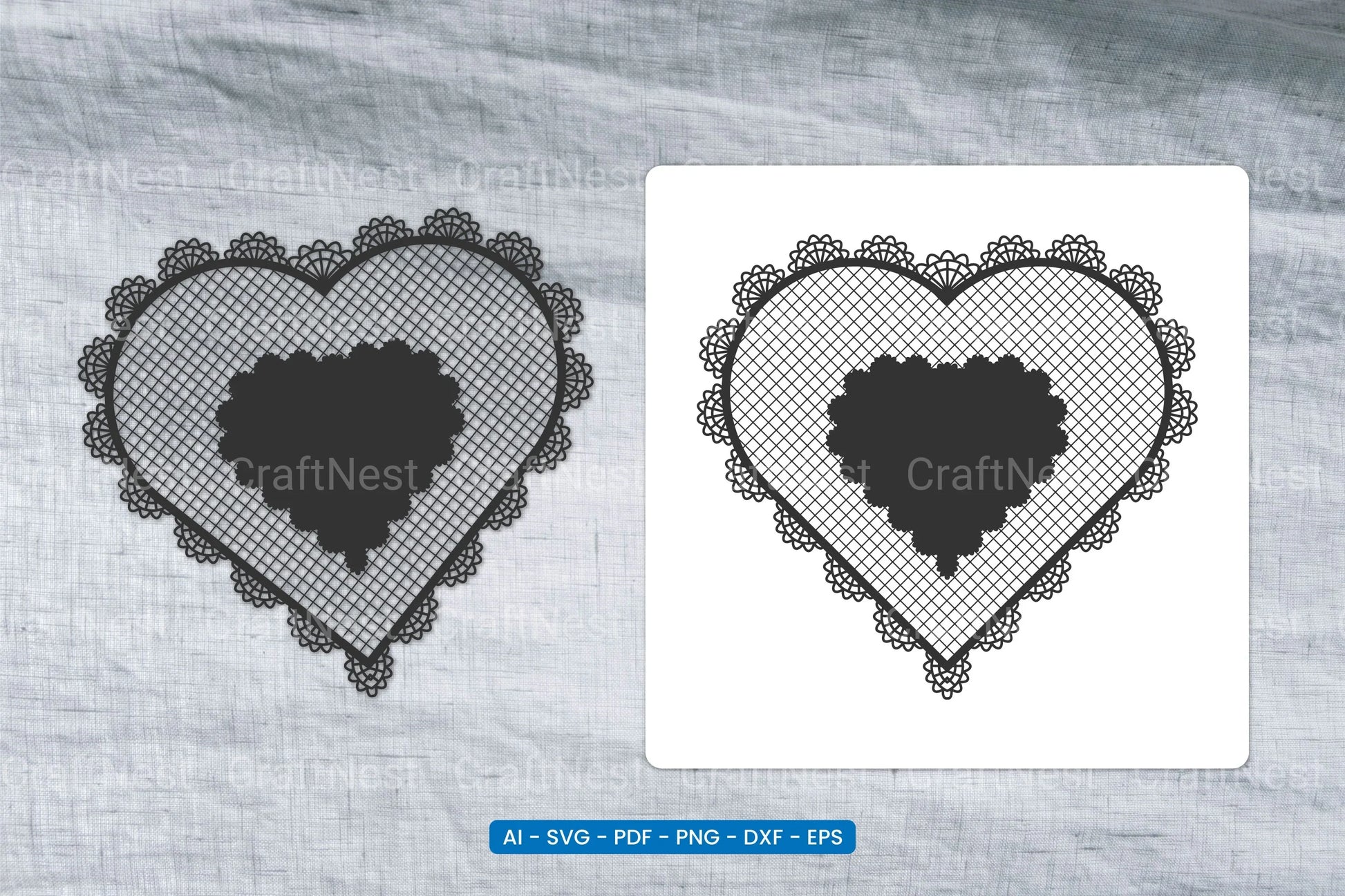Valentine Lace Heart SVG Bundle - CraftNest - Digital Crafting and Art