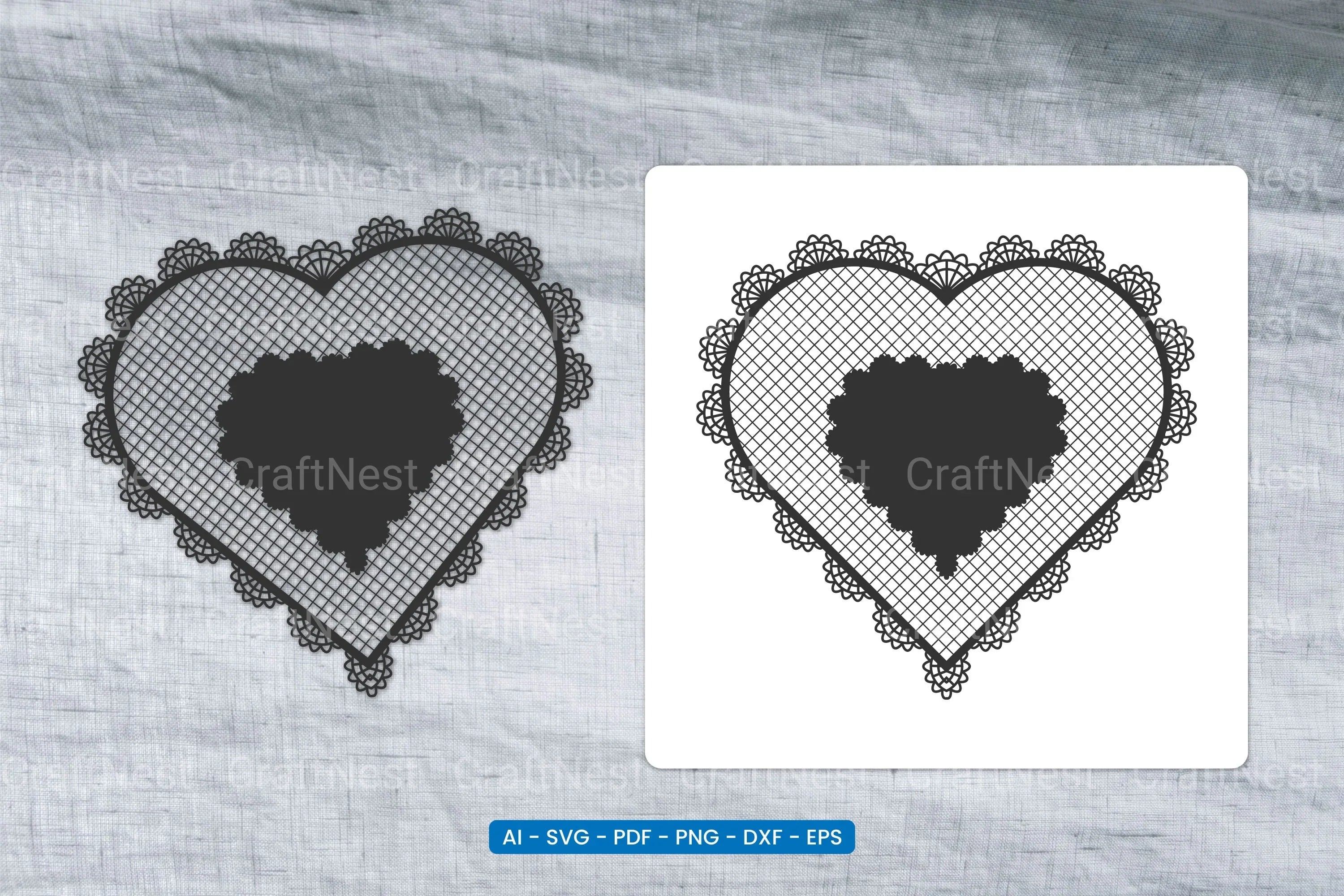 Valentine Lace Heart SVG Bundle - CraftNest - Digital Crafting and Art