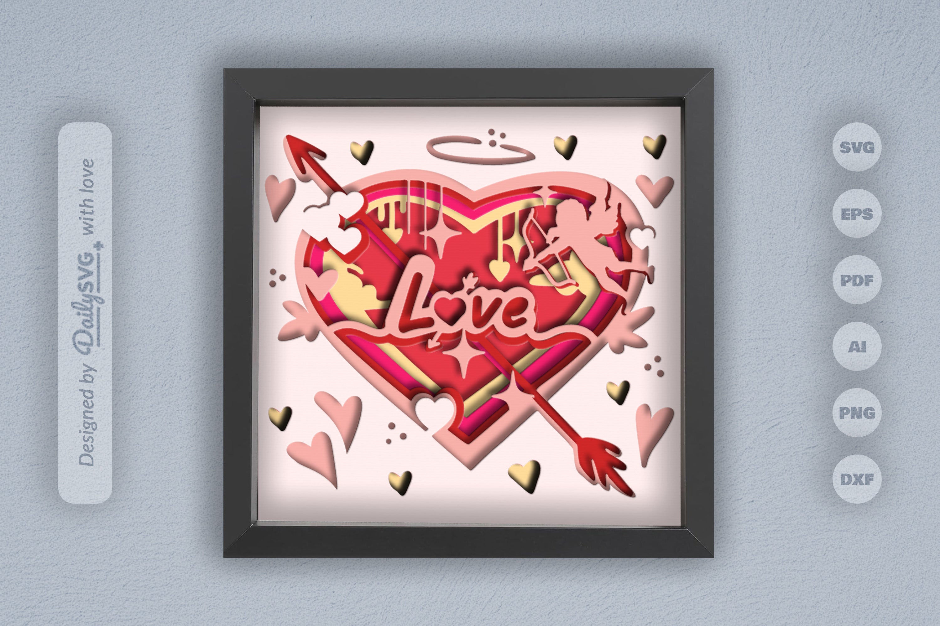 Valentine's Day Cupid Papercut SVG Bundle