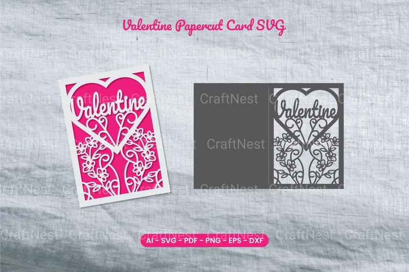 Valentine Papercut Card SVG Bundle - CraftNest - Digital Crafting and Art